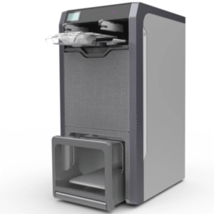 FoldiMate automatic laundry folding machine in gray, front view